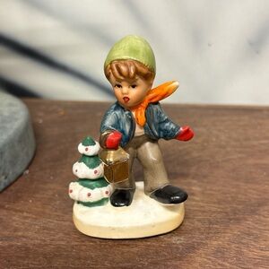 Vintage Napcoware Japan Festive Figurine with Christmas Tree